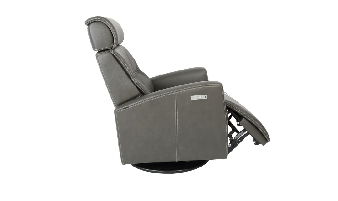 Fjords Milan Leather Swivel Glider Power Recliner Chair in Two Sizes-Jennifer Furniture