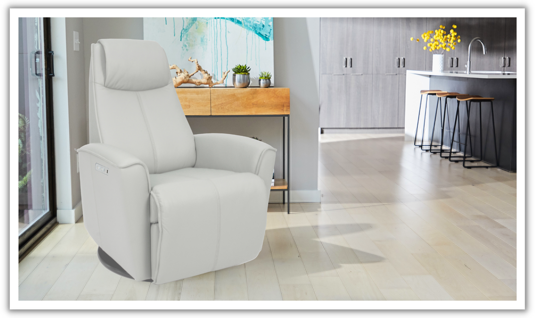 Fjords Urban Leather Swivel Glider Power Recliner Chair in Two Sizes-Jennifer Furniture