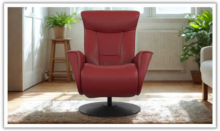 Fjords Oskar Leather Swivel Glider Power Recliner Chair-Jennifer Furniture