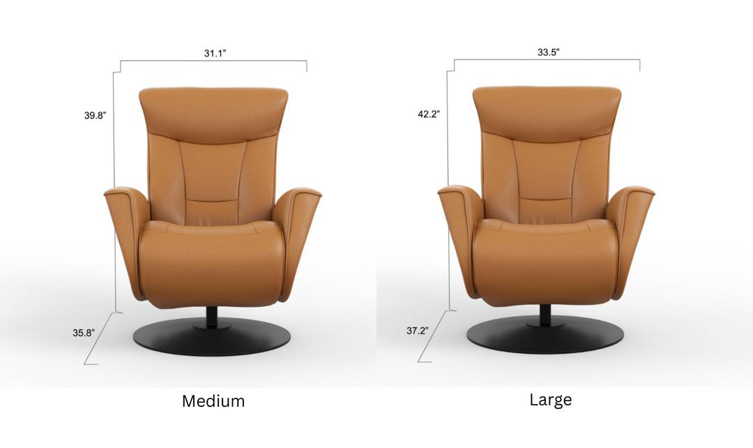Fjords Oskar Leather Swivel Glider Power Recliner Chair-Jennifer Furniture