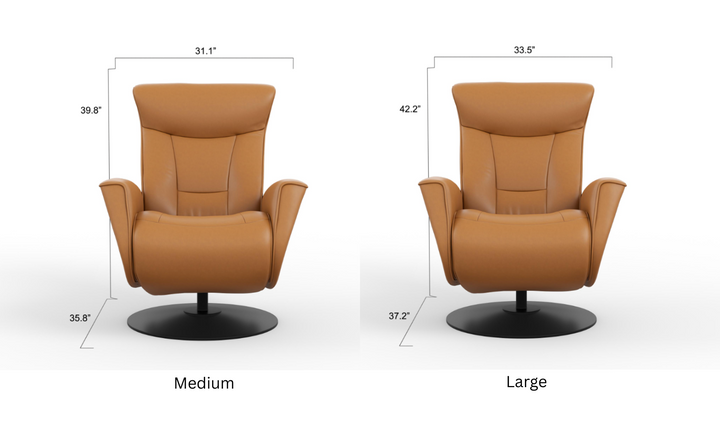 Fjords Oskar Leather Swivel Glider Power Recliner Chair-Jennifer Furniture