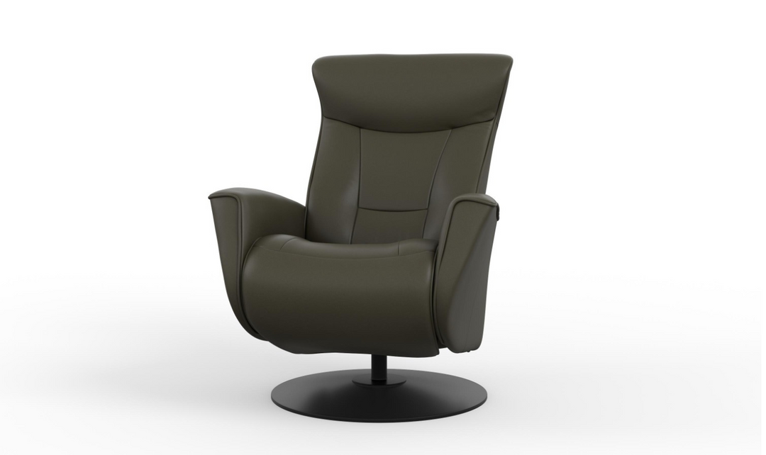 Fjords Oskar Leather Swivel Glider Power Recliner Chair