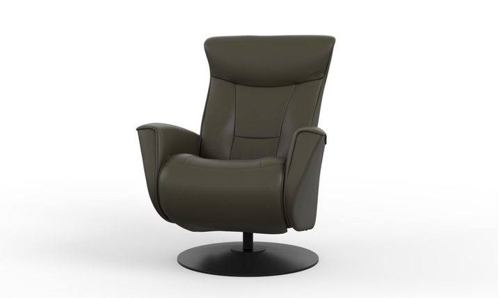 Fjords Oskar Leather Swivel Glider Power Recliner Chair