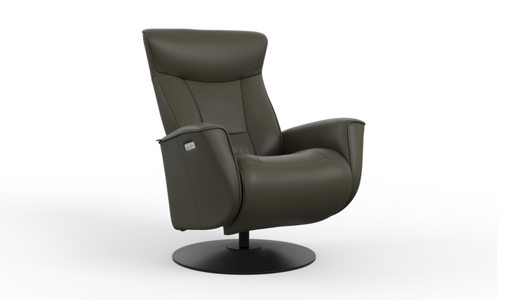 Fjords Oskar Leather Swivel Glider Power Recliner Chair
