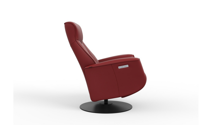 Fjords Oskar Leather Swivel Glider Power Recliner Chair