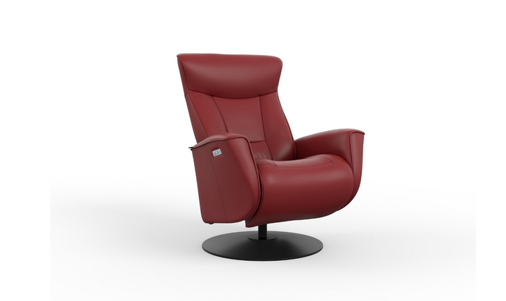 Fjords Oskar Leather Swivel Glider Power Recliner Chair