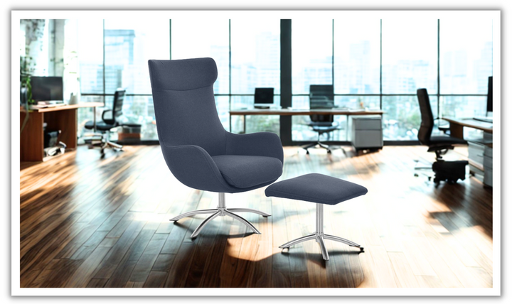 Fjords Skagen High Back Velvet Chair With Ottoman-jennifer furniture