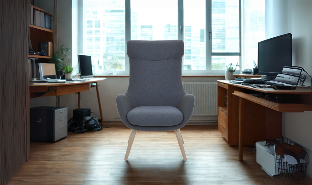 Fjords Skagen High Back Velvet Chair With Ottoman-jennifer furniture