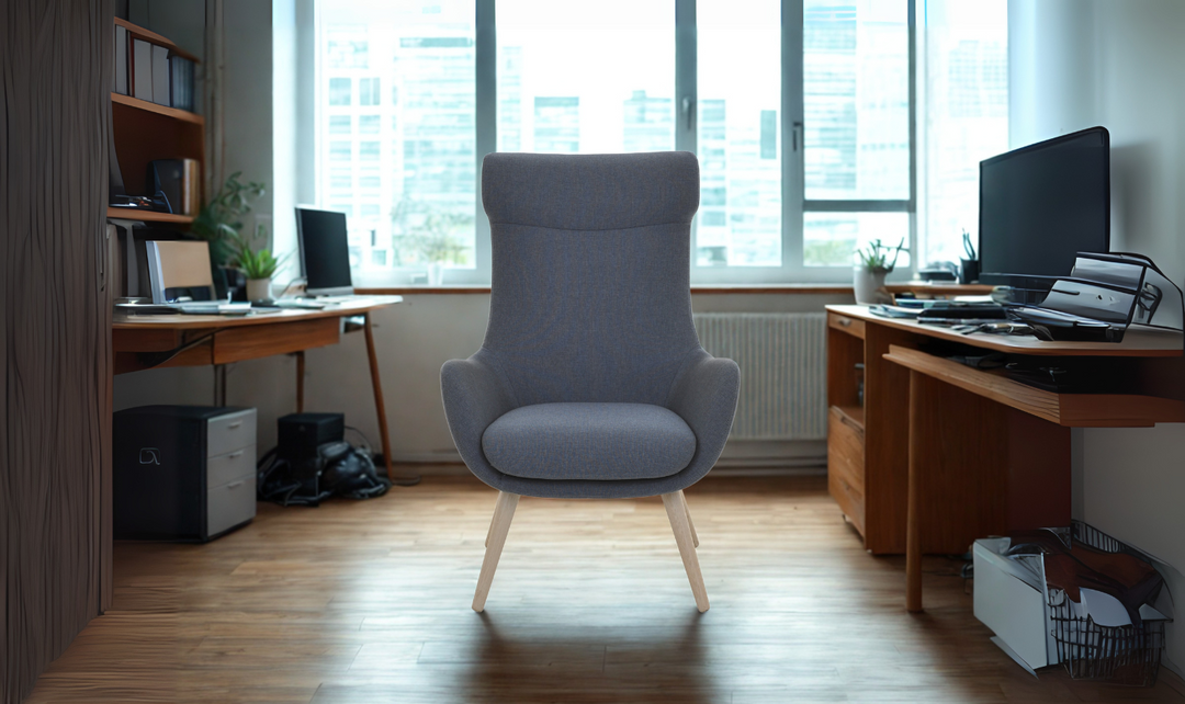 Fjords Skagen High Back Velvet Chair With Ottoman-jennifer furniture