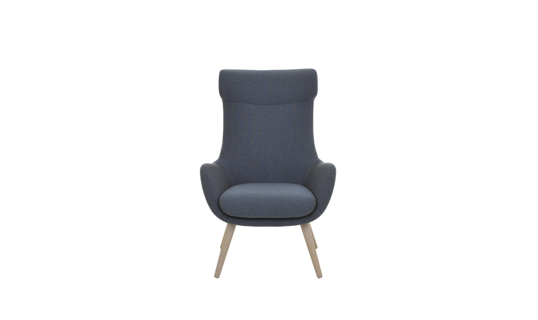 Fjords Skagen High Back Velvet Chair With Ottoman-jennifer furniture