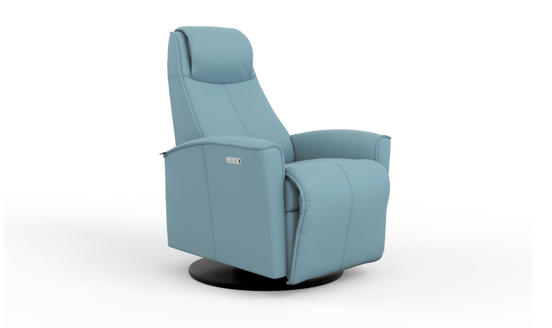 Fjords Urban Leather Swivel Glider Power Recliner Chair in Two Sizes-Jennifer Furniture