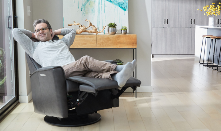 Fjords Urban Leather Swivel Glider Power Recliner Chair in Two Sizes-Jennifer Furniture