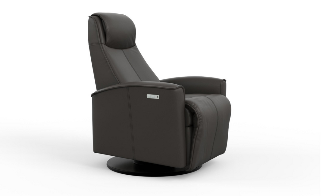 Fjords Urban Leather Swivel Glider Power Recliner Chair in Two Sizes-Jennifer Furniture