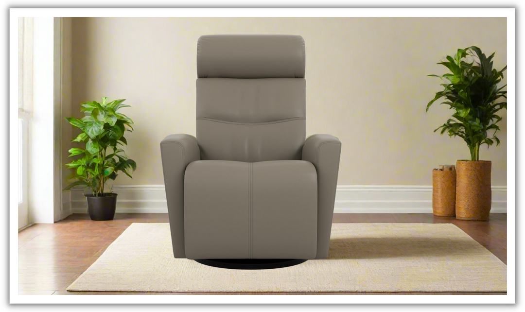 Fjords Milan Leather Swivel Glider Power Recliner Chair in Two Sizes-Jennifer Furniture