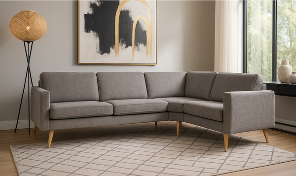 Fjords Nordic 4-Seater Fabric Upholstered Sectional Sofa