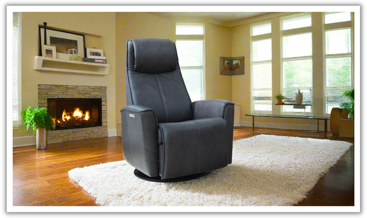Fjords Urban Leather Swivel Glider Power Recliner Chair in Two Sizes-Jennifer Furniture