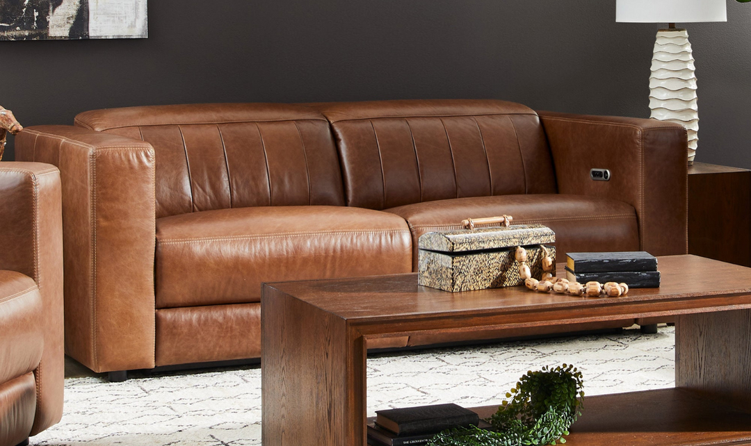 Flexsteel Austin Chestnut Brown Power Recliner Living Room Set-jennifer furniture