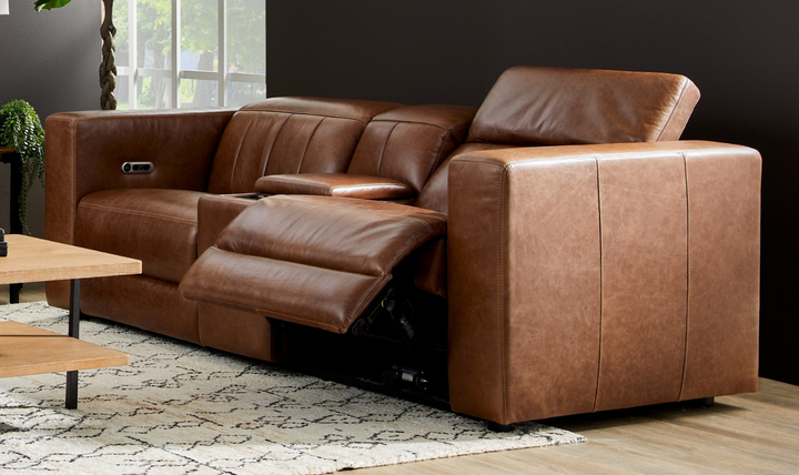 Flexsteel Austin Chestnut Brown Power Recliner Living Room Set-jennifer furniture