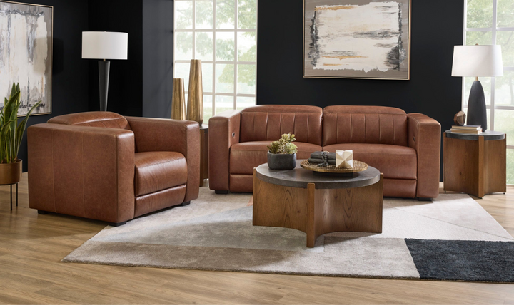 Flexsteel Austin Chestnut Brown Power Recliner Living Room Set-jennifer furniture