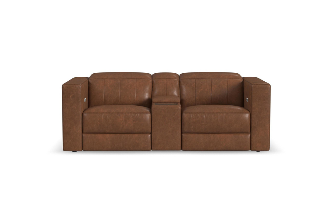 Flexsteel Austin Chestnut Brown Power Recliner Living Room Set-jennifer furniture