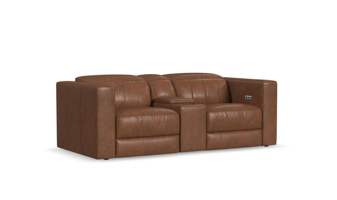 Flexsteel Austin Chestnut Brown Power Recliner Living Room Set-jennifer furniture