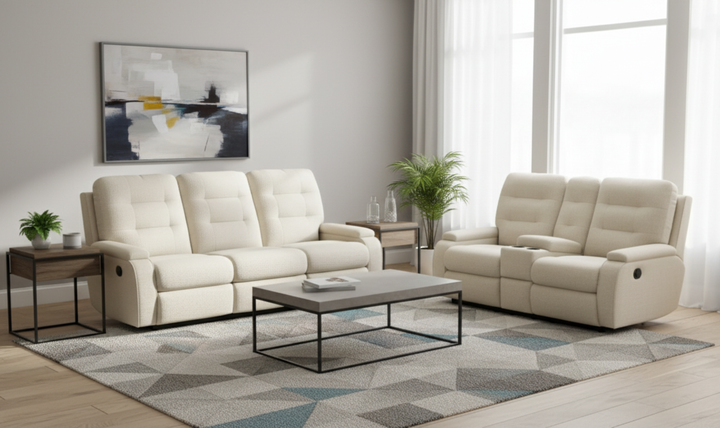 Flexsteel Kerrie Power Reclining Living Room Set With USB-A Charging Port in Beige-jennifer furniture