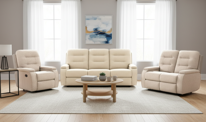 Flexsteel Kerrie Power Reclining Living Room Set With USB-A Charging Port in Beige-jennifer furniture