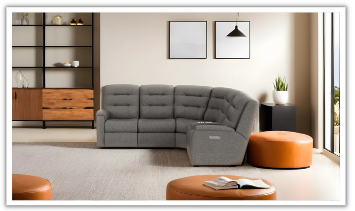 Flexsteel Arlo Fabric Power Reclining Sectional With Storage