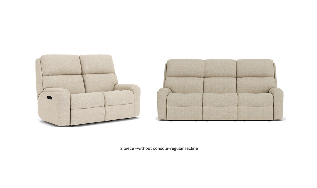 Flexsteel Rio Power Reclining Living Room Set With Power Headrests In Brown