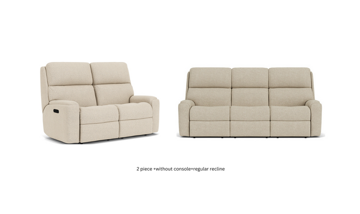 Flexsteel Rio Power Reclining Living Room Set With Power Headrests In Brown