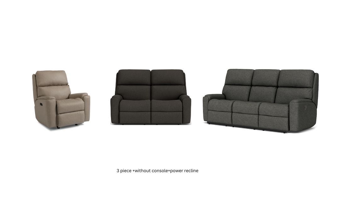 Flexsteel Rio Power Reclining Living Room Set With Power Headrests In Brown