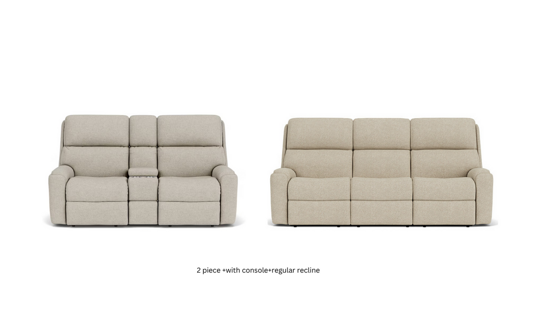 Flexsteel Rio Power Reclining Living Room Set With Power Headrests In Brown