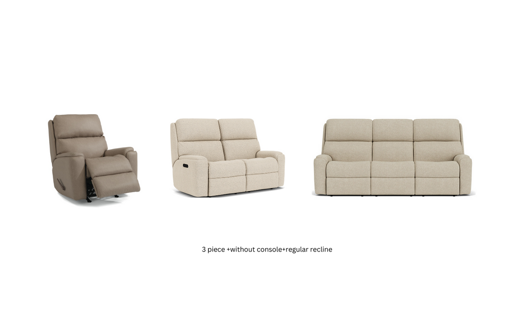 Flexsteel Rio Power Reclining Living Room Set With Power Headrests In Brown