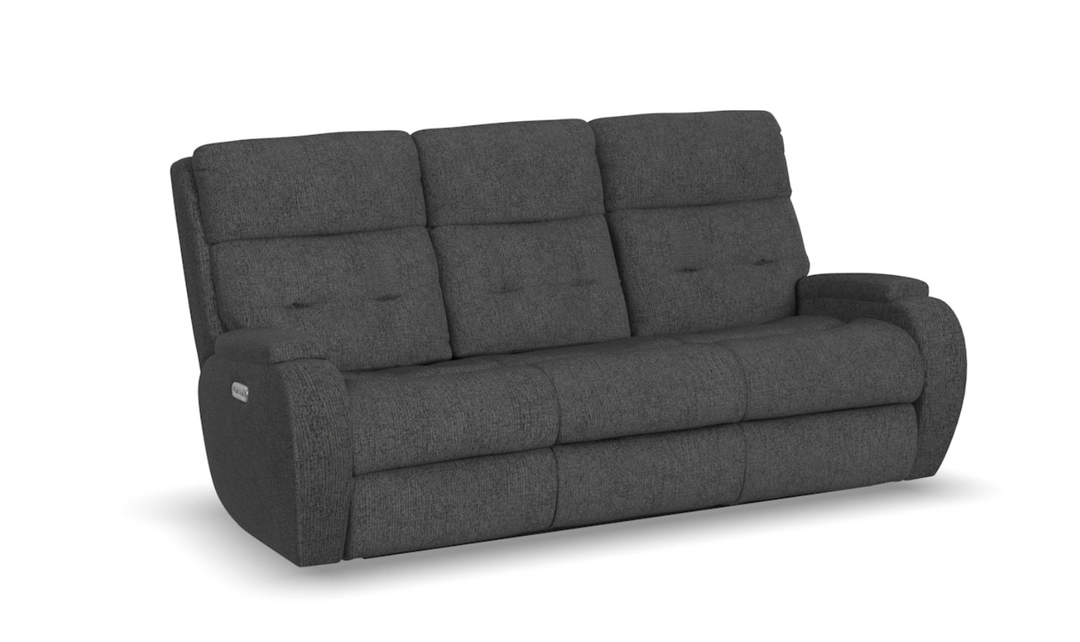 Flexsteel Strait Power Reclining Sofa With Power Headrests-jenniferfurniture