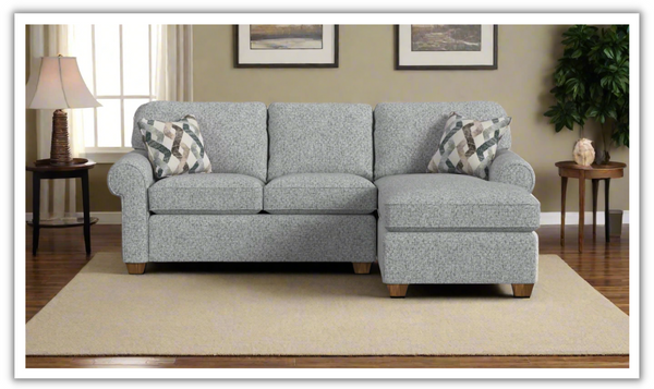 Flexsteel Thornton L-Shaped Fabric Sectional Sofa with Rolled Arms-jenniferfurniture.com