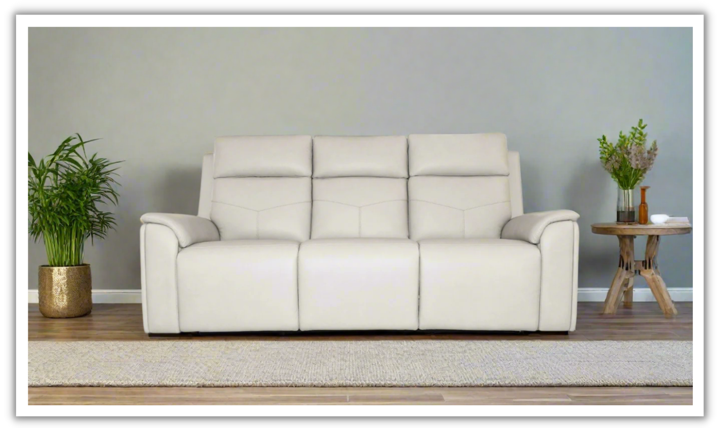 Flexsteel Vernon Fabric 3-Seater Gray Power Reclining Sofa with