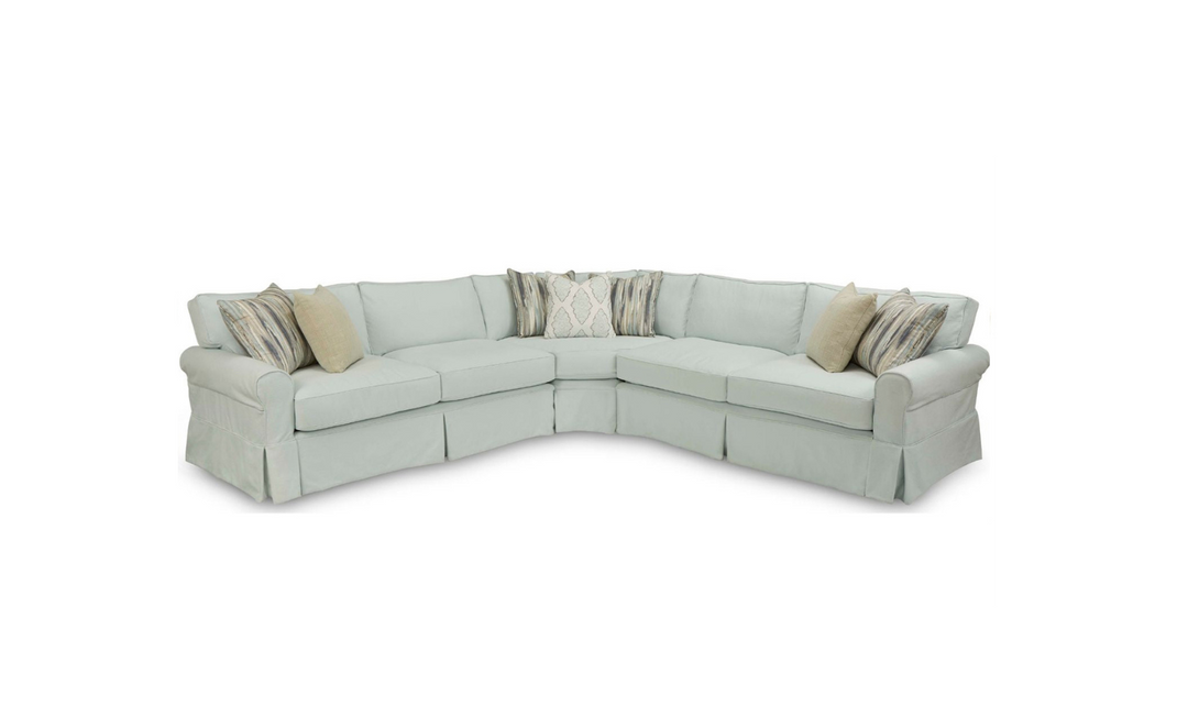 Four Seasons Daniel L-Shaped Slipcovered Modular Sectional Sofa