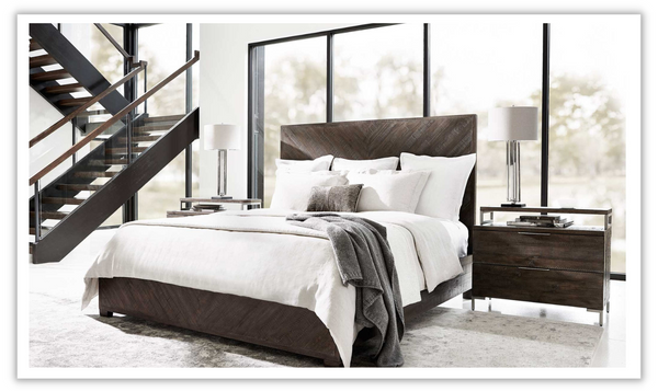 Bernhardt Fuller Wood Panel Bedroom Set With Sable Brown Finish