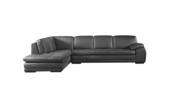 Gio Italia Block 4-Seater Leather Sectional Sofa with Chaise