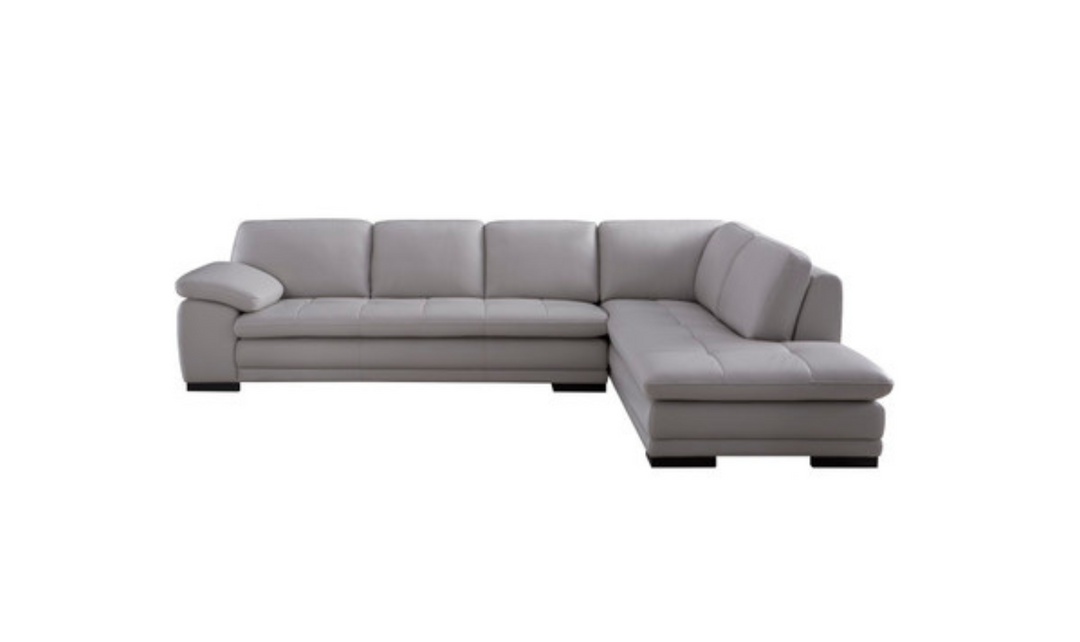 Gio Italia Block 4-Seater Leather Sectional Sofa with Chaise