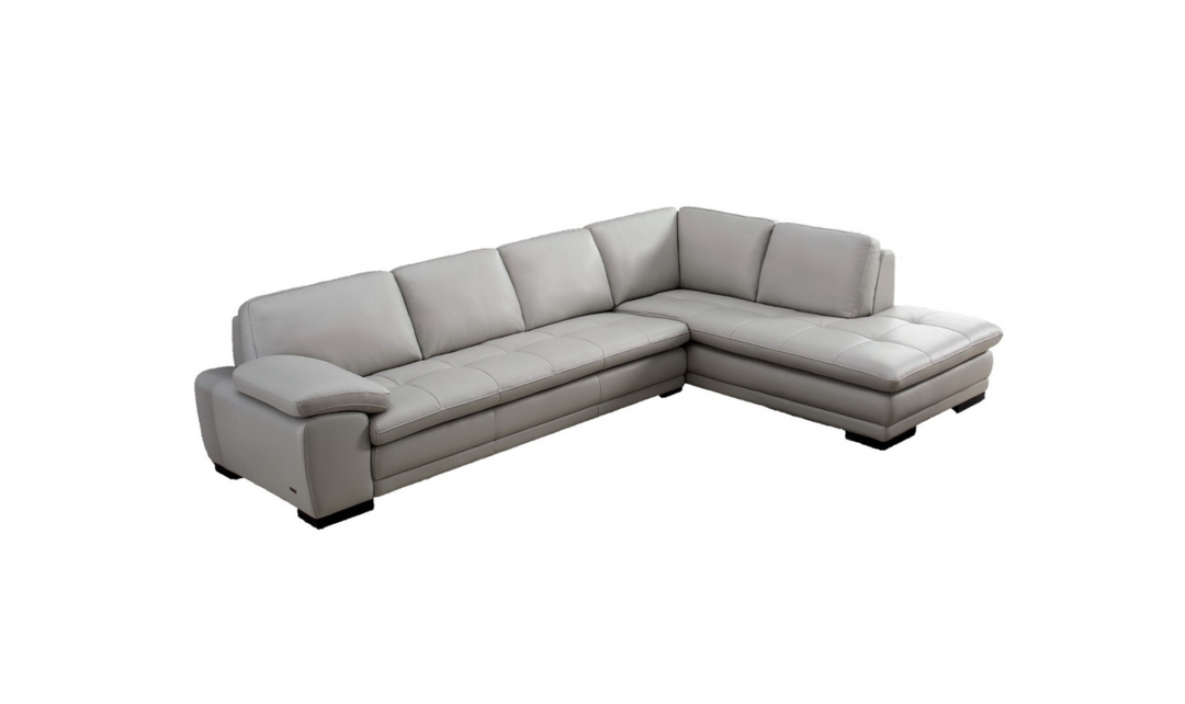 Gio Italia Block 4-Seater Leather Sectional Sofa with Chaise