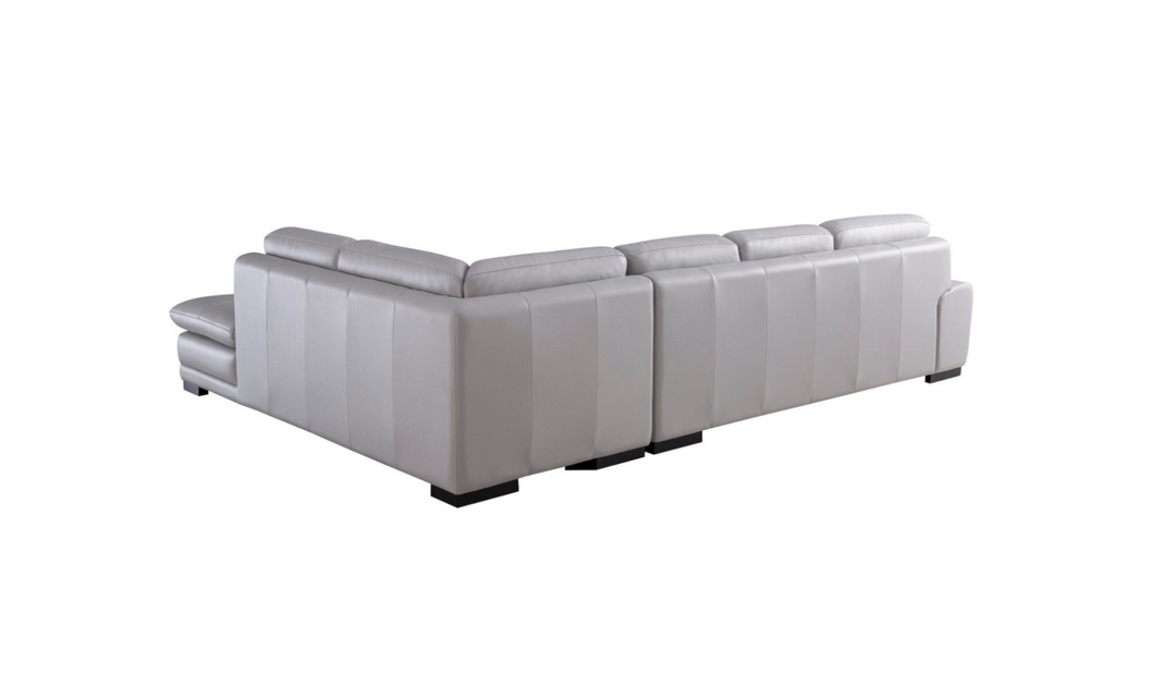 Gio Italia Block 4-Seater Leather Sectional Sofa with Chaise