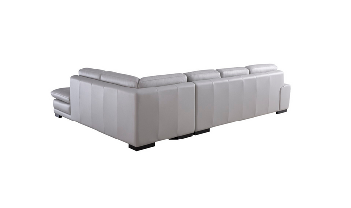 Gio Italia Block 4-Seater Leather Sectional Sofa with Chaise