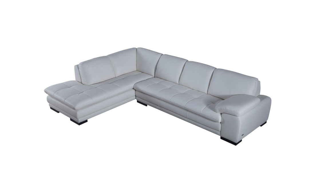 Gio Italia Block 4-Seater Leather Sectional Sofa with Chaise