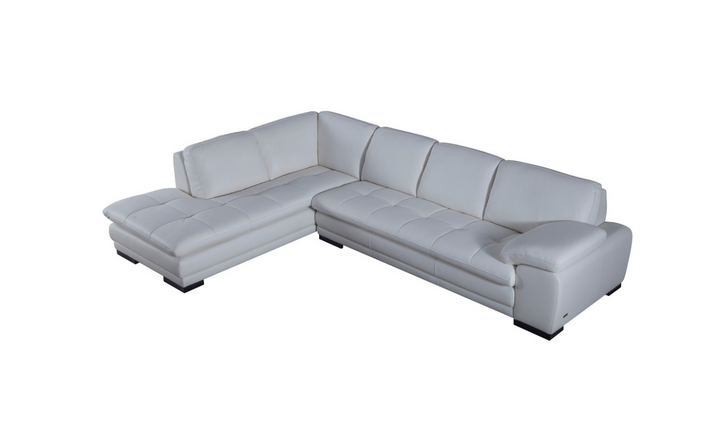 Gio Italia Block 4-Seater Leather Sectional Sofa with Chaise