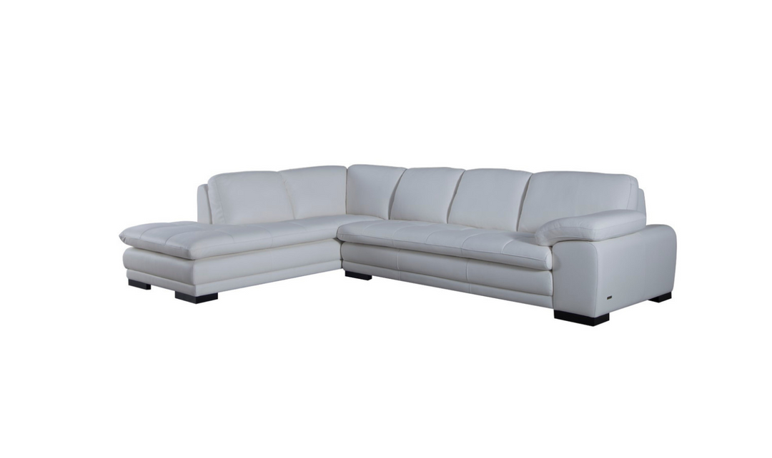 Gio Italia Block 4-Seater Leather Sectional Sofa with Chaise