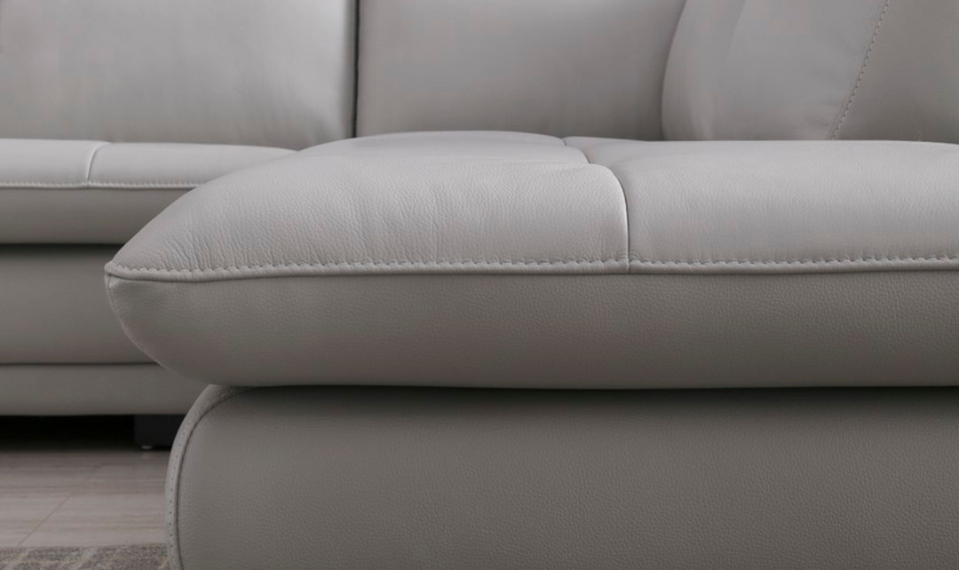 Gio Italia Block 4-Seater Leather Sectional Sofa with Chaise