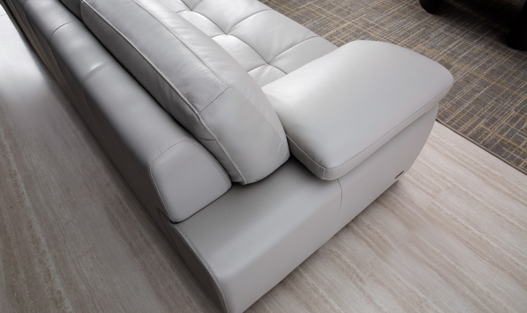 Gio Italia Block 4-Seater Leather Sectional Sofa with Chaise