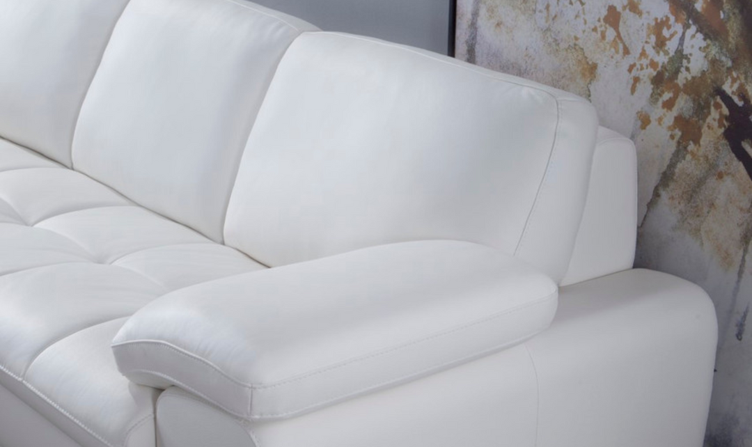 Gio Italia Block 4-Seater Leather Sectional Sofa with Chaise