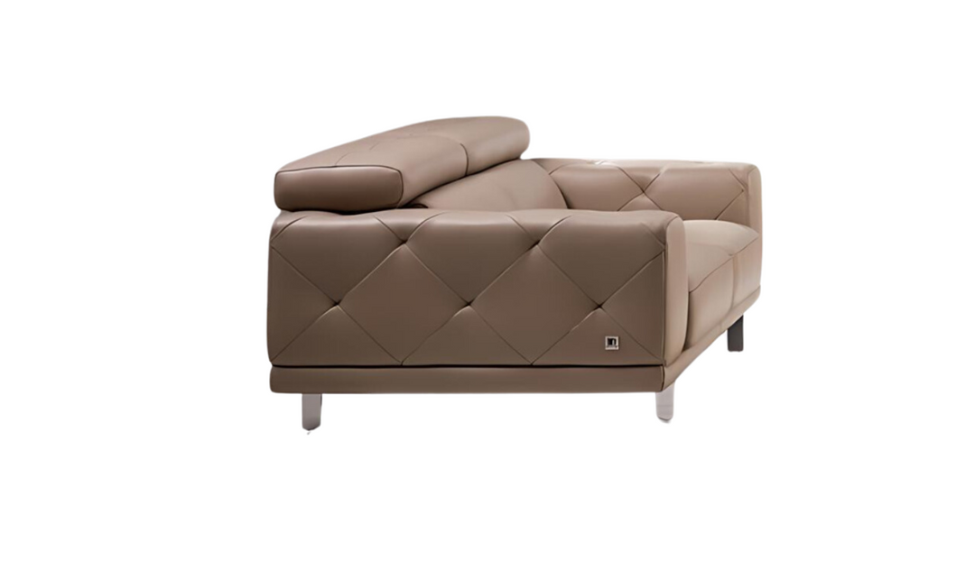 Gio Italia Faby Modern Leather Loveseat with Adjustable Headrest